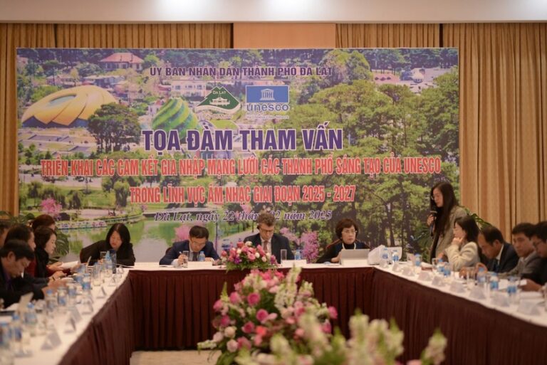 Lãnh đạo UNESCO và TP Đà Lạt chủ trì Toạ đàm. Ảnh: Báo PLVN