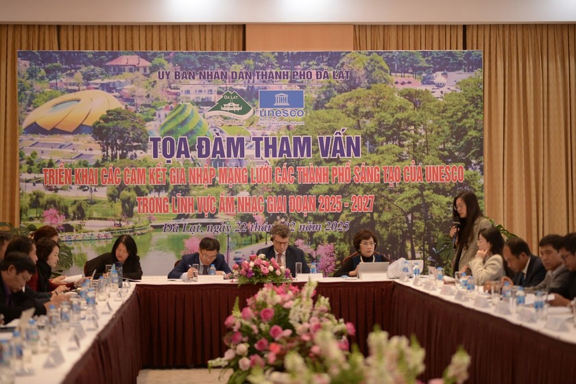 Lãnh đạo UNESCO và TP Đà Lạt chủ trì Toạ đàm. Ảnh: Báo PLVN