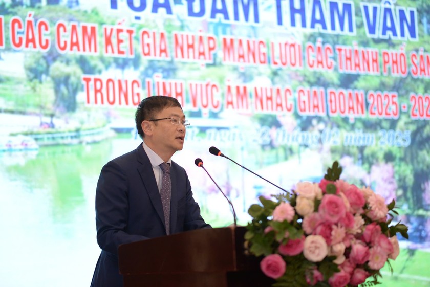 Ông Đặng Quang Tú – Chủ tịch TP Đà Lạt cho biết rất tự tin thực hiện các cam kết thành phố sáng tạo âm nhạc sau các ý kiến đóng góp tại Toạ đàm. Ảnh: Báo PLVN