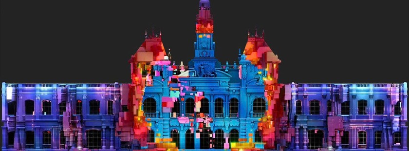 TP HCM lần đầu tổ chức chương trình nghệ thuật 3D Mapping tại HĐND và UBND. Ảnh: Sở VHTT