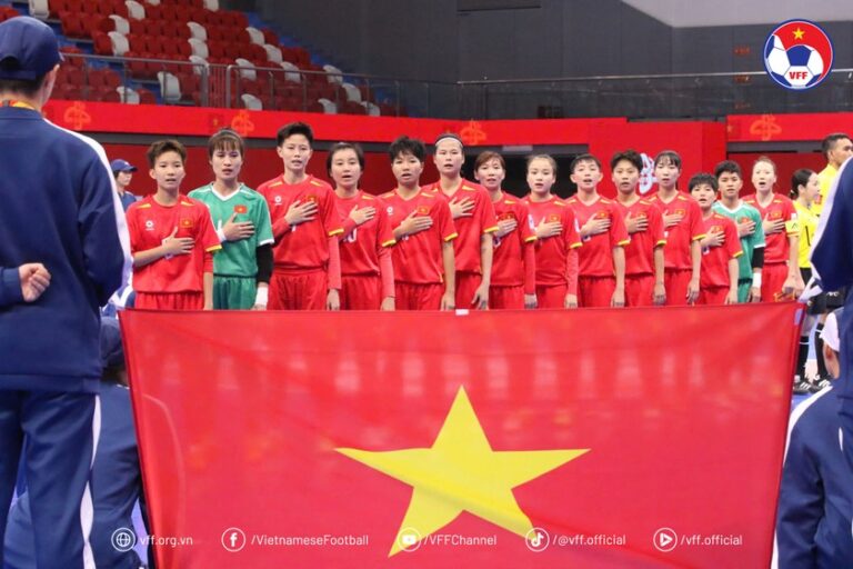 Futsal nữ Việt Nam mở màn ấn tượng tại giải futsal Châu Á (Ảnh: VFF)