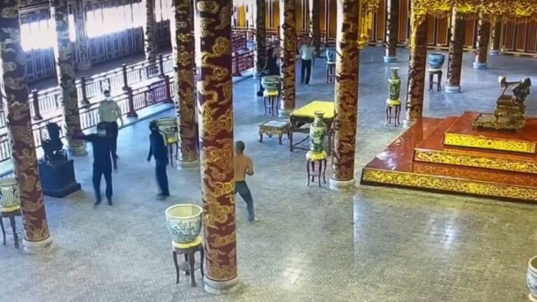 Bảo vệ đã có mặt từ đầu vụ việc. Ảnh: Báo PLVN